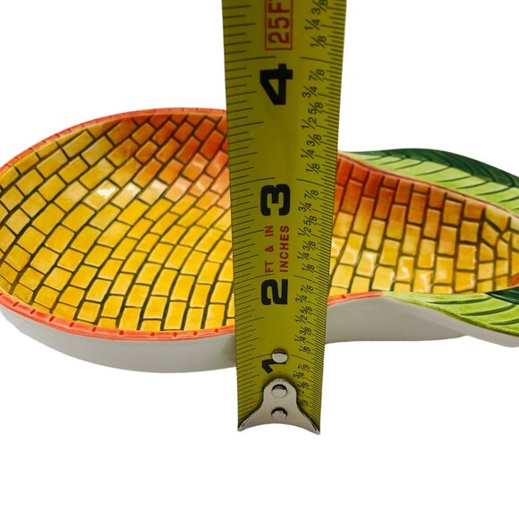 Vtg CA Clay Art Ceramic Mosaic Pear Serving Bowl Trinket Dish Colorful 8 In - Picture 10 of 11